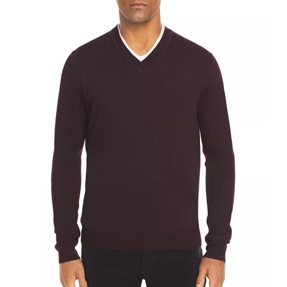 NWT Bloomingdales 100% Merino Wool V-Nneck Sweater XXL Raisin
